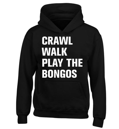 Crawl Walk Play Bongos children's black hoodie 12-13 Years