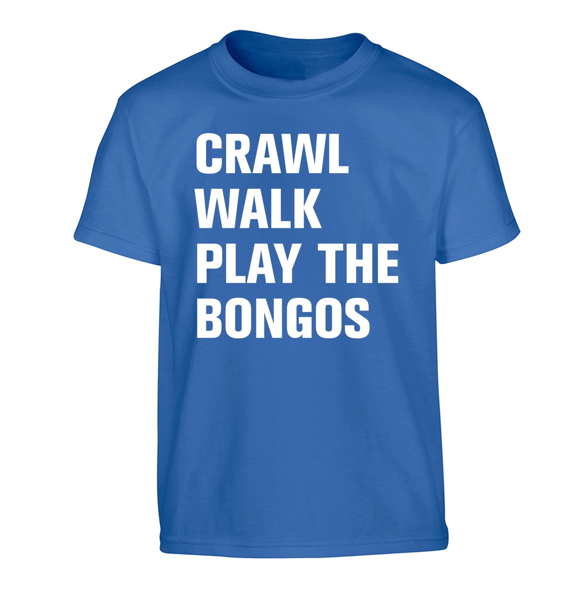 Crawl Walk Play Bongos Children's blue Tshirt 12-13 Years