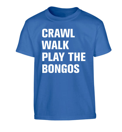 Crawl Walk Play Bongos Children's blue Tshirt 12-13 Years