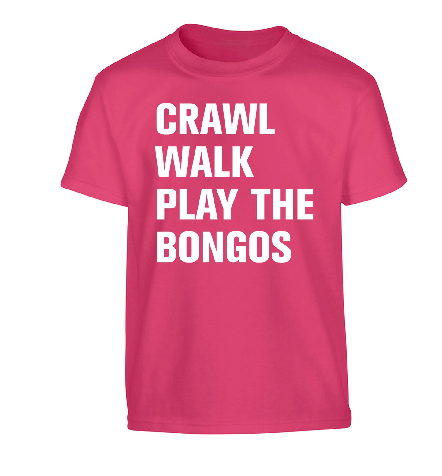 Crawl Walk Play Bongos Children's pink Tshirt 12-13 Years