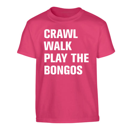 Crawl Walk Play Bongos Children's pink Tshirt 12-13 Years