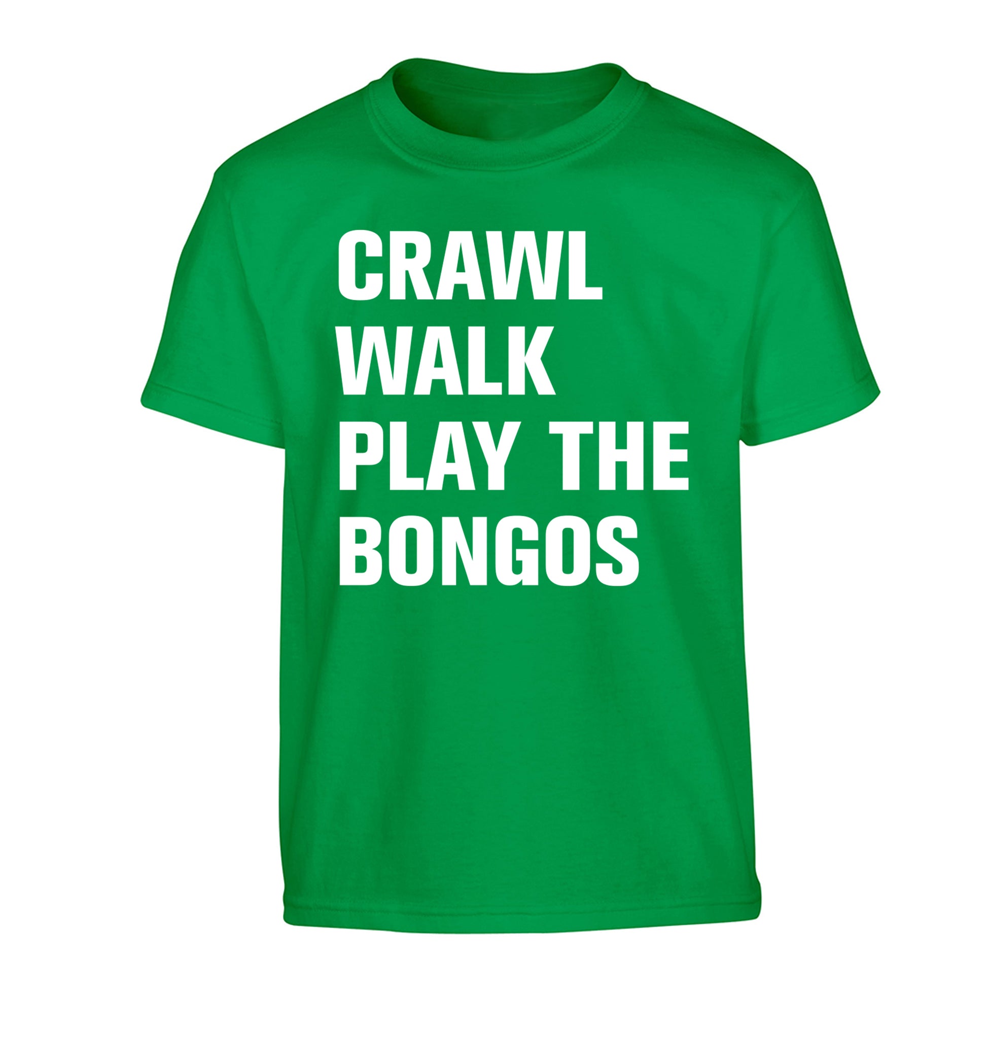 Crawl Walk Play Bongos Children's green Tshirt 12-13 Years