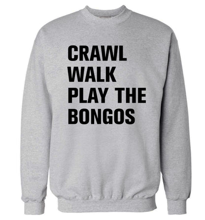 Crawl Walk Play Bongos Adult's unisex grey Sweater 2XL