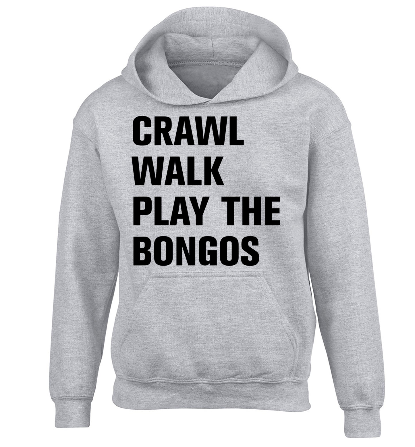 Crawl Walk Play Bongos children's grey hoodie 12-13 Years