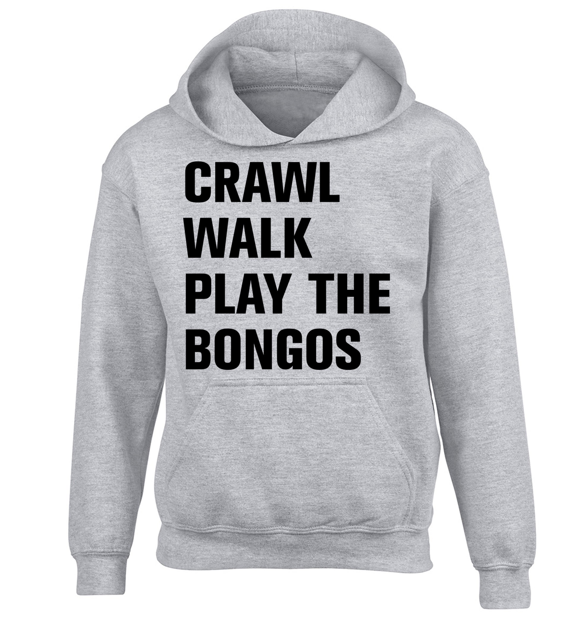 Crawl Walk Play Bongos children's grey hoodie 12-13 Years