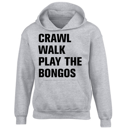 Crawl Walk Play Bongos children's grey hoodie 12-13 Years