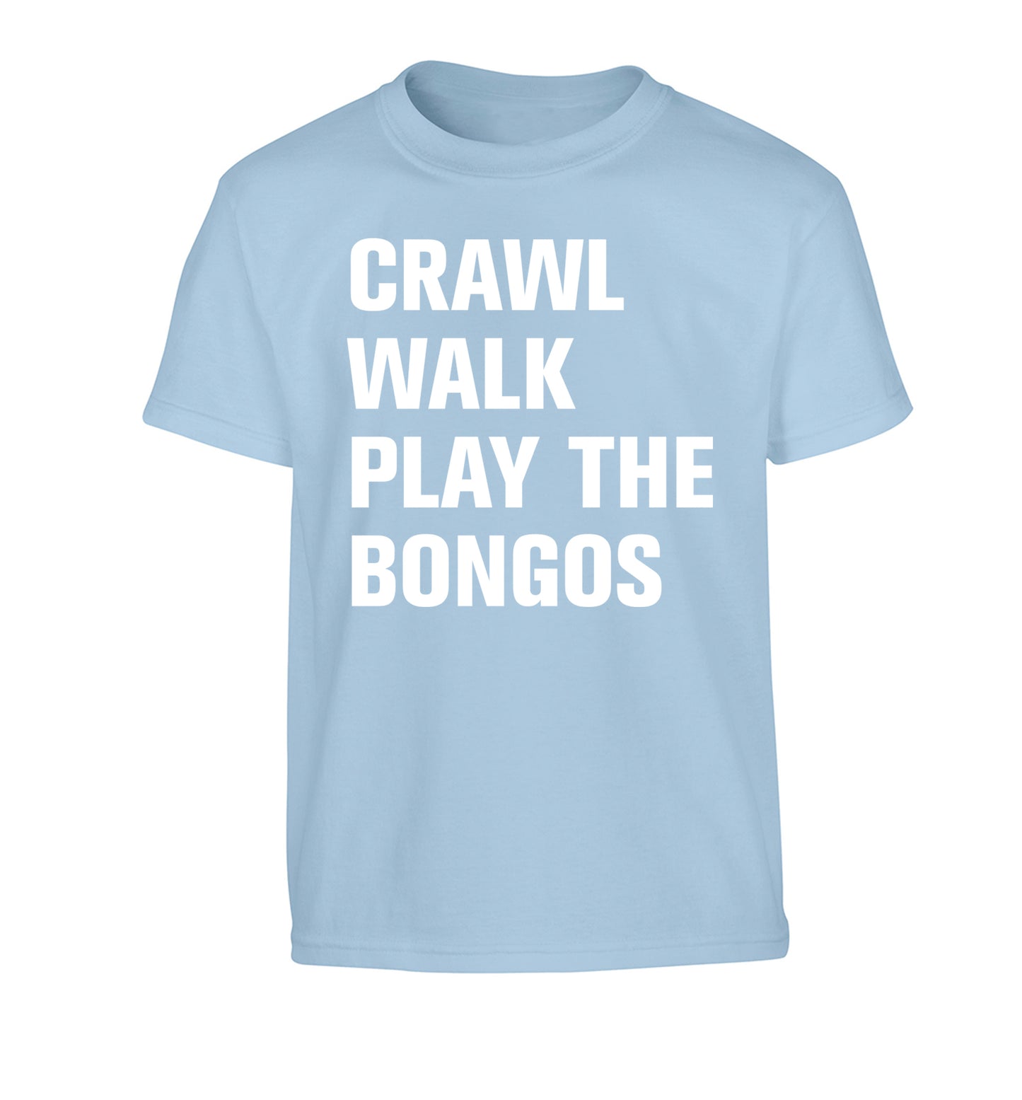 Crawl Walk Play Bongos Children's light blue Tshirt 12-13 Years