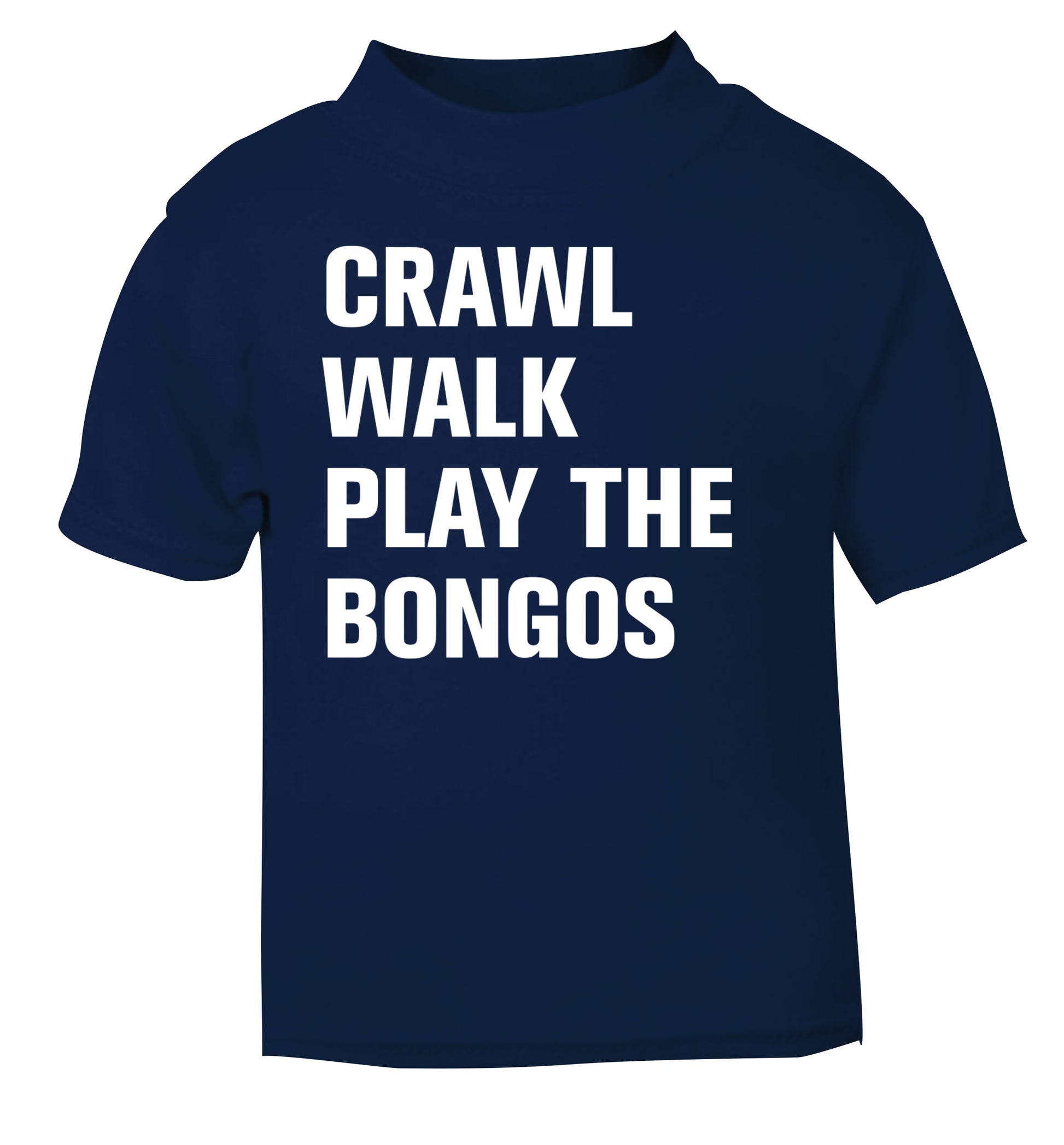 Crawl Walk Play Bongos navy Baby Toddler Tshirt 2 Years