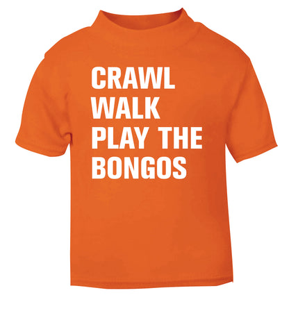 Crawl Walk Play Bongos orange Baby Toddler Tshirt 2 Years