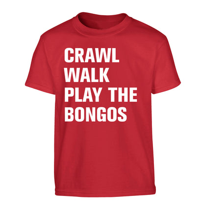 Crawl Walk Play Bongos Children's red Tshirt 12-13 Years