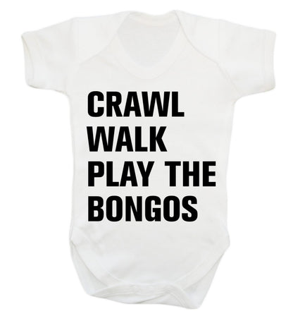 Crawl Walk Play Bongos Baby Vest white 18-24 months
