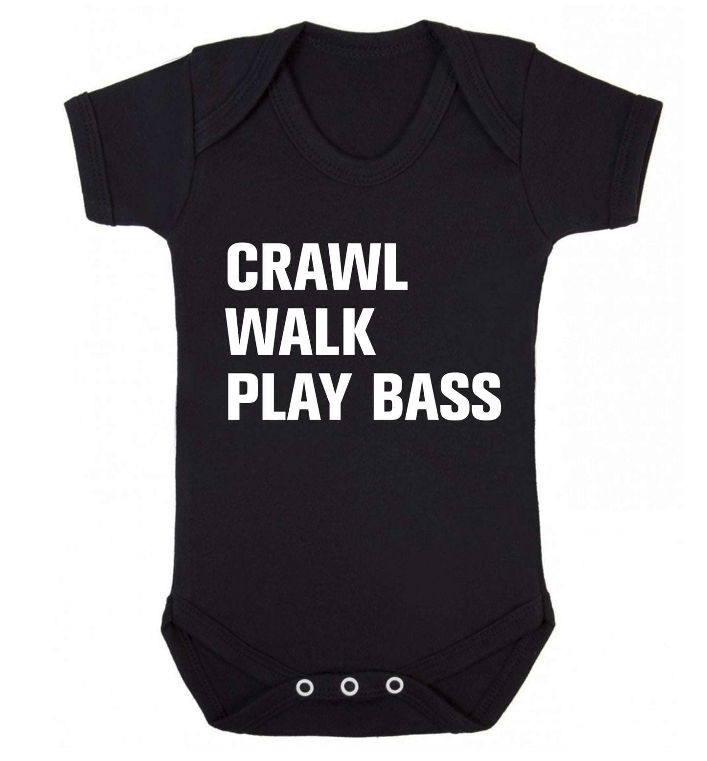 Crawl Walk Play Bass Baby Vest black 18-24 months