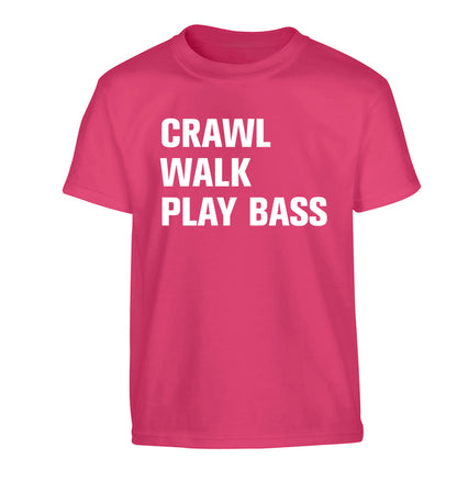 Crawl Walk Play Bass Children's pink Tshirt 12-13 Years