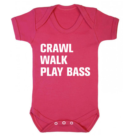 Crawl Walk Play Bass Baby Vest dark pink 18-24 months
