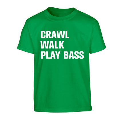 Crawl Walk Play Bass Children's green Tshirt 12-13 Years