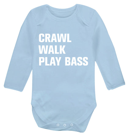 Crawl Walk Play Bass Baby Vest long sleeved pale blue 6-12 months