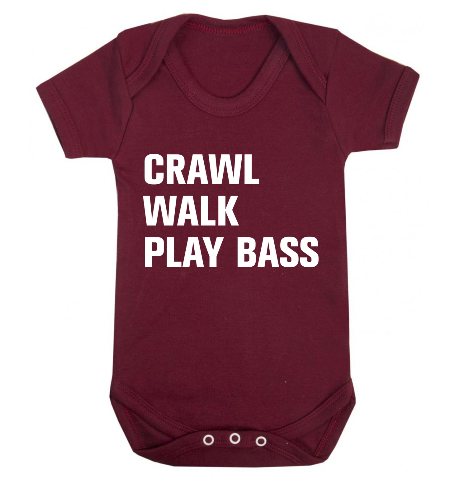 Crawl Walk Play Bass Baby Vest maroon 18-24 months