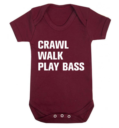 Crawl Walk Play Bass Baby Vest maroon 18-24 months
