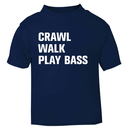 Crawl Walk Play Bass navy Baby Toddler Tshirt 2 Years