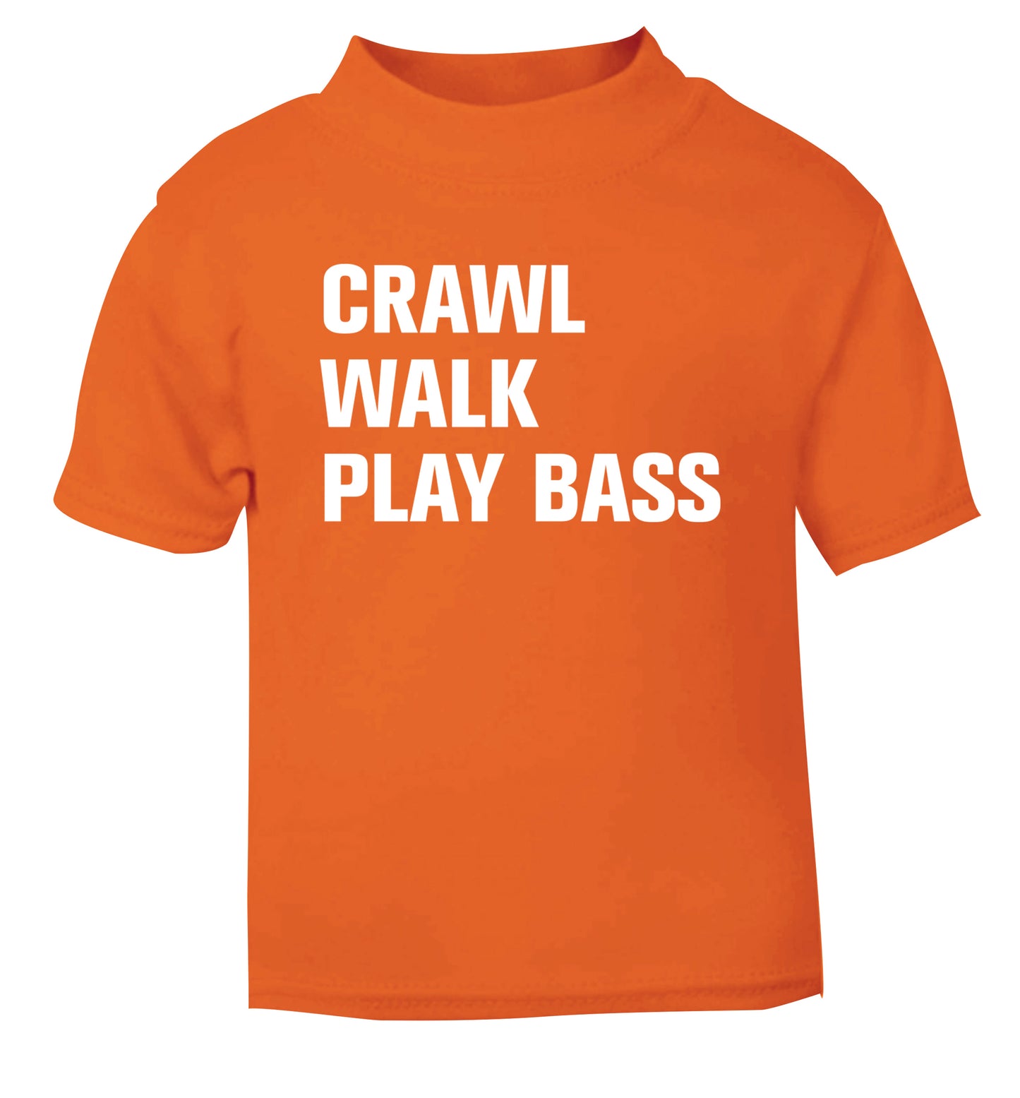 Crawl Walk Play Bass orange Baby Toddler Tshirt 2 Years