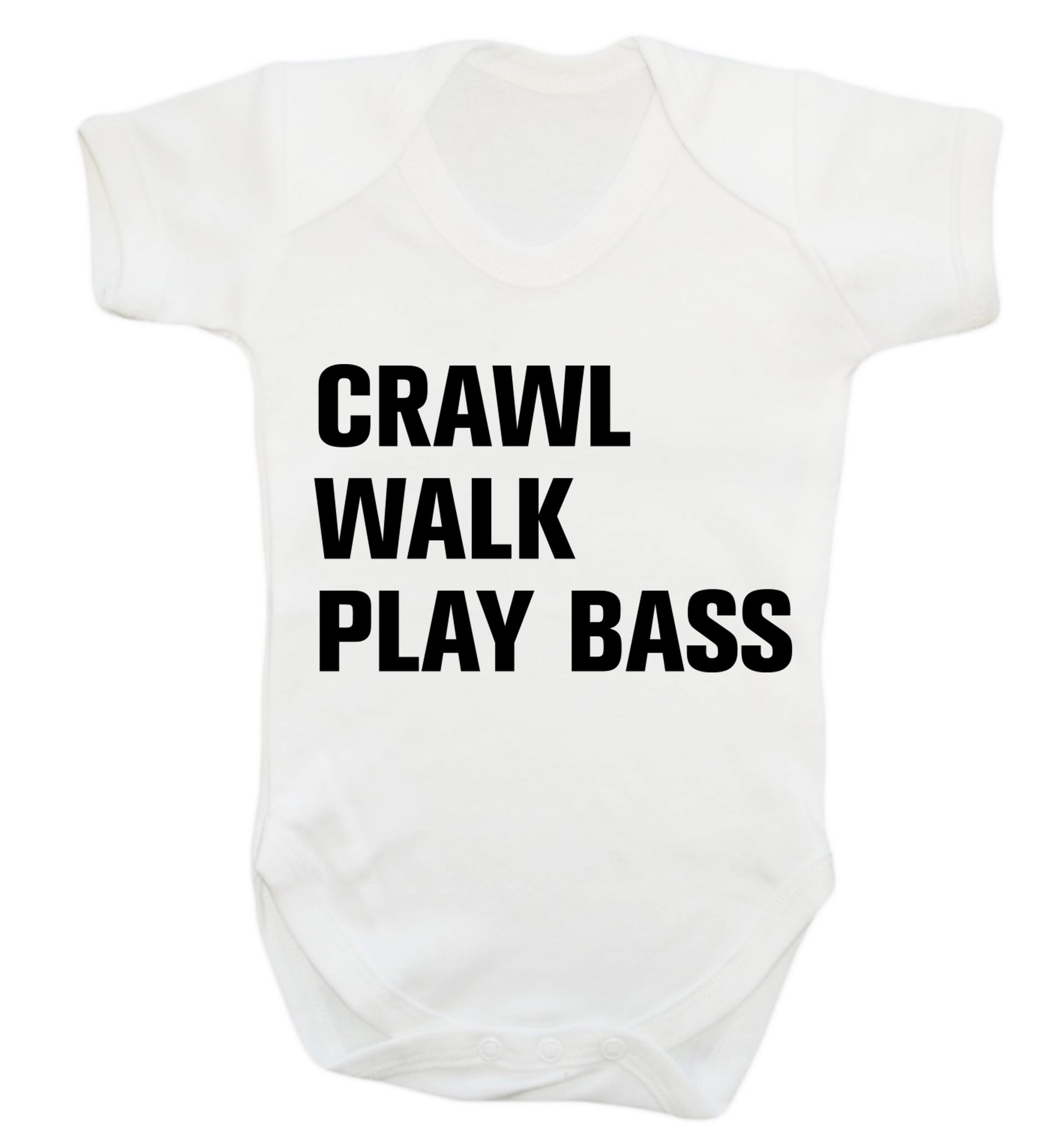 Crawl Walk Play Bass Baby Vest white 18-24 months