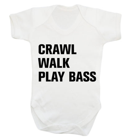 Crawl Walk Play Bass Baby Vest white 18-24 months