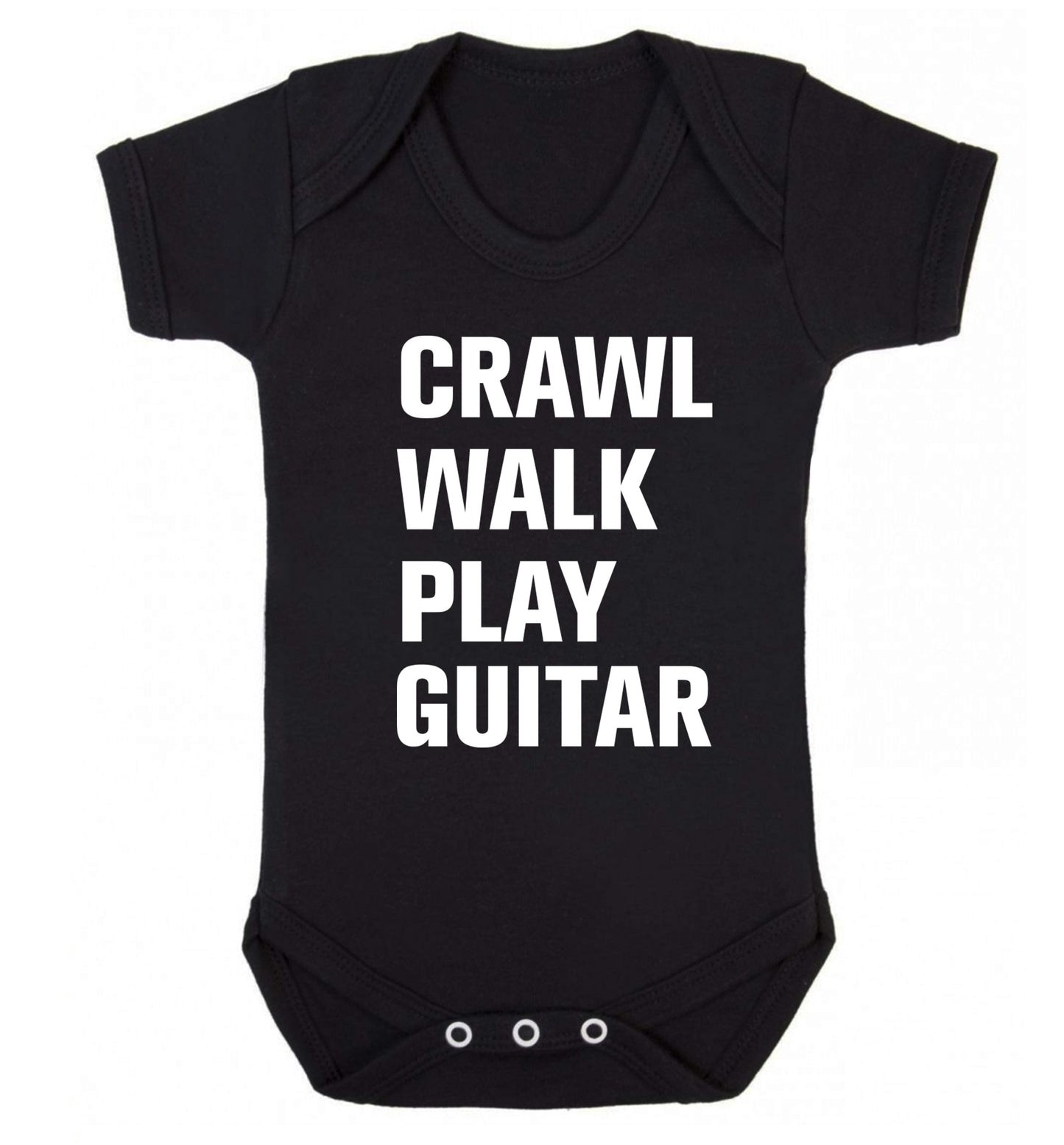 Crawl walk play guitar Baby Vest black 18-24 months