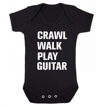 Crawl walk play guitar Baby Vest black 18-24 months