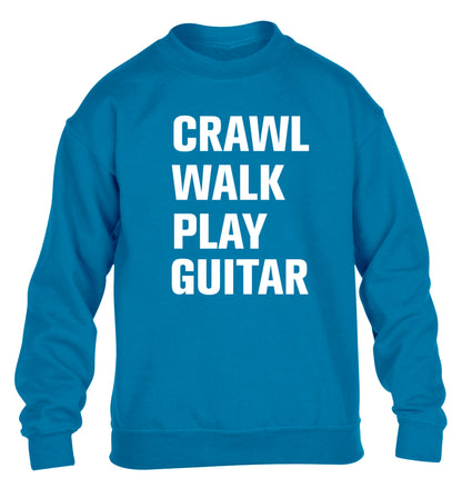 Crawl walk play guitar children's blue sweater 12-13 Years