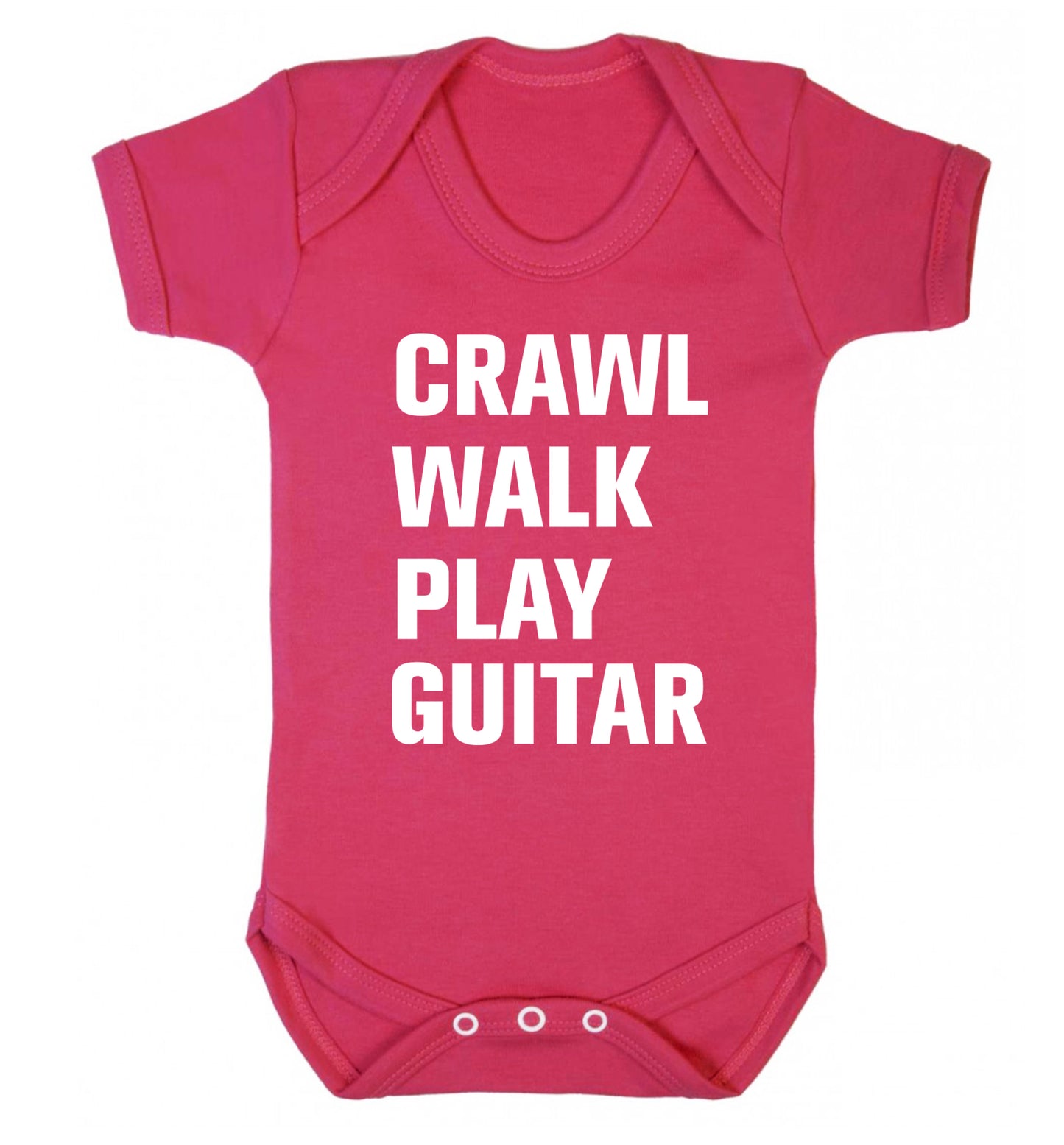 Crawl walk play guitar Baby Vest dark pink 18-24 months