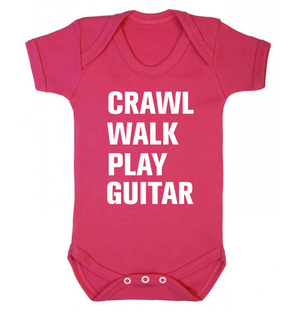 Crawl walk play guitar Baby Vest dark pink 18-24 months