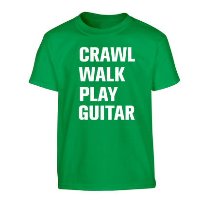 Crawl walk play guitar Children's green Tshirt 12-13 Years