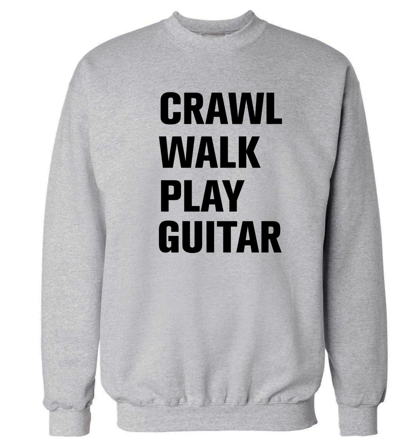 Crawl walk play guitar Adult's unisex grey Sweater 2XL