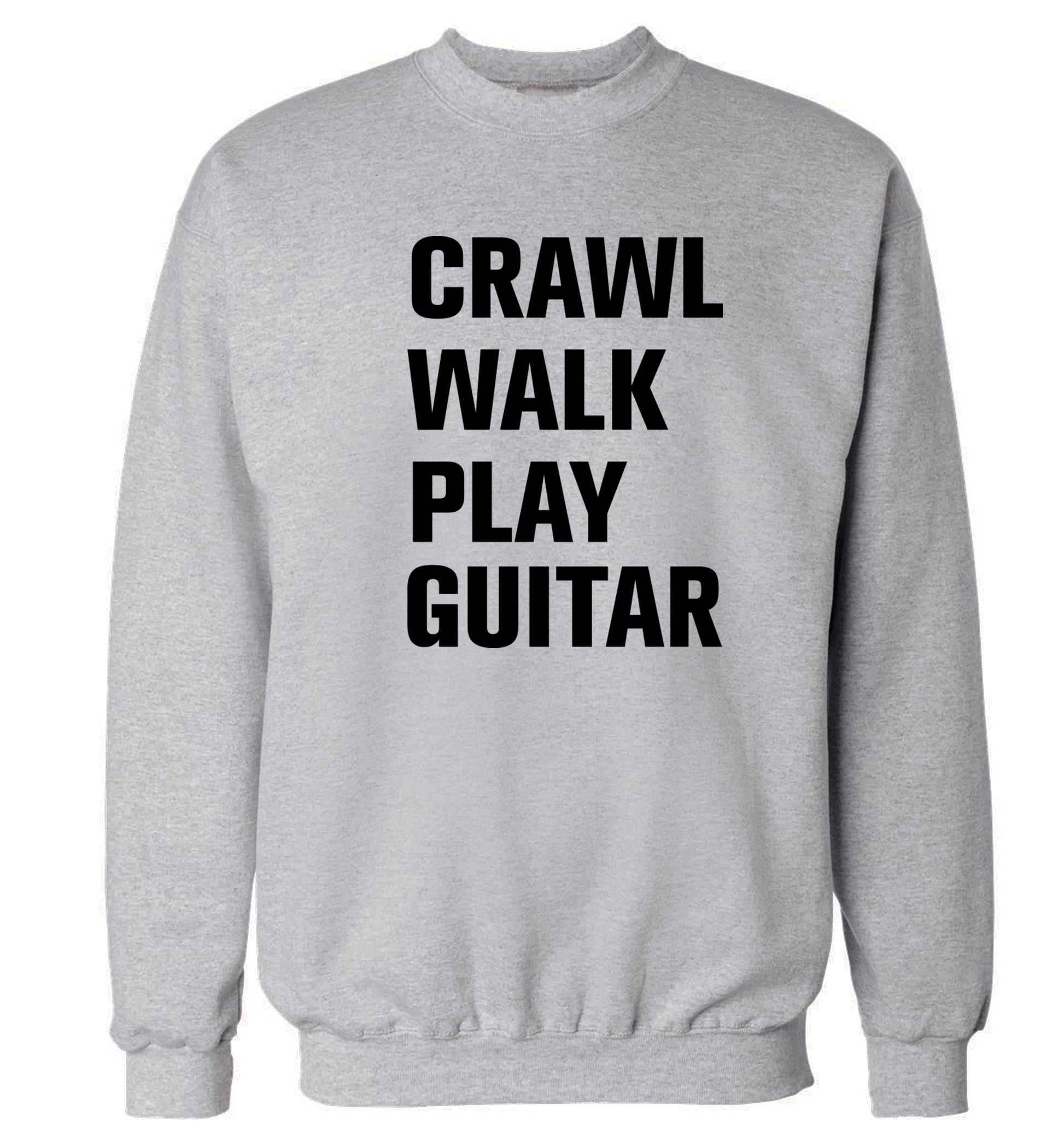 Crawl walk play guitar Adult's unisex grey Sweater 2XL