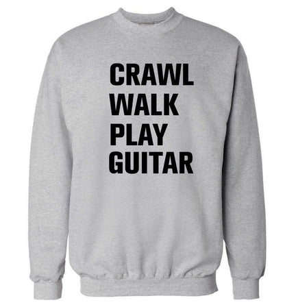 Crawl walk play guitar Adult's unisex grey Sweater 2XL