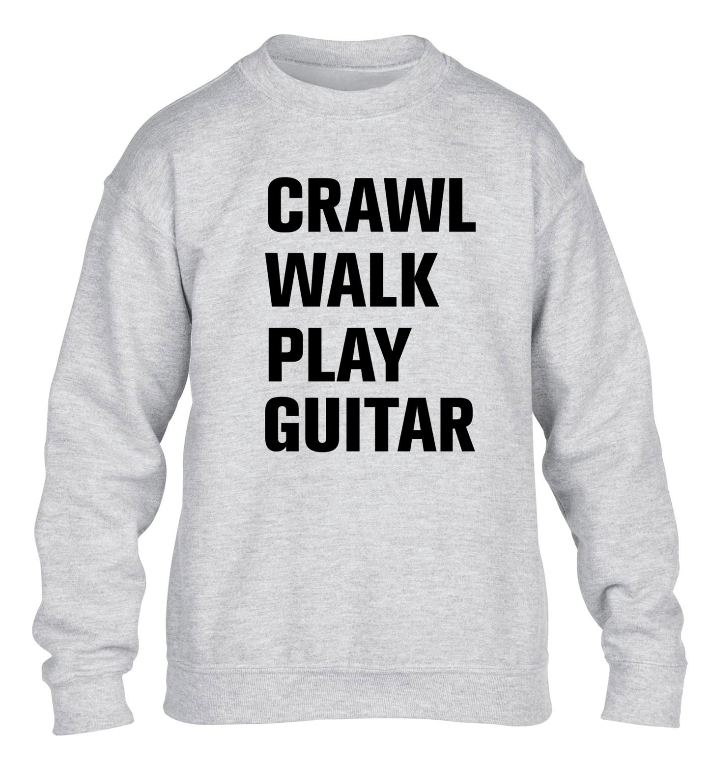 Crawl walk play guitar children's grey sweater 12-13 Years