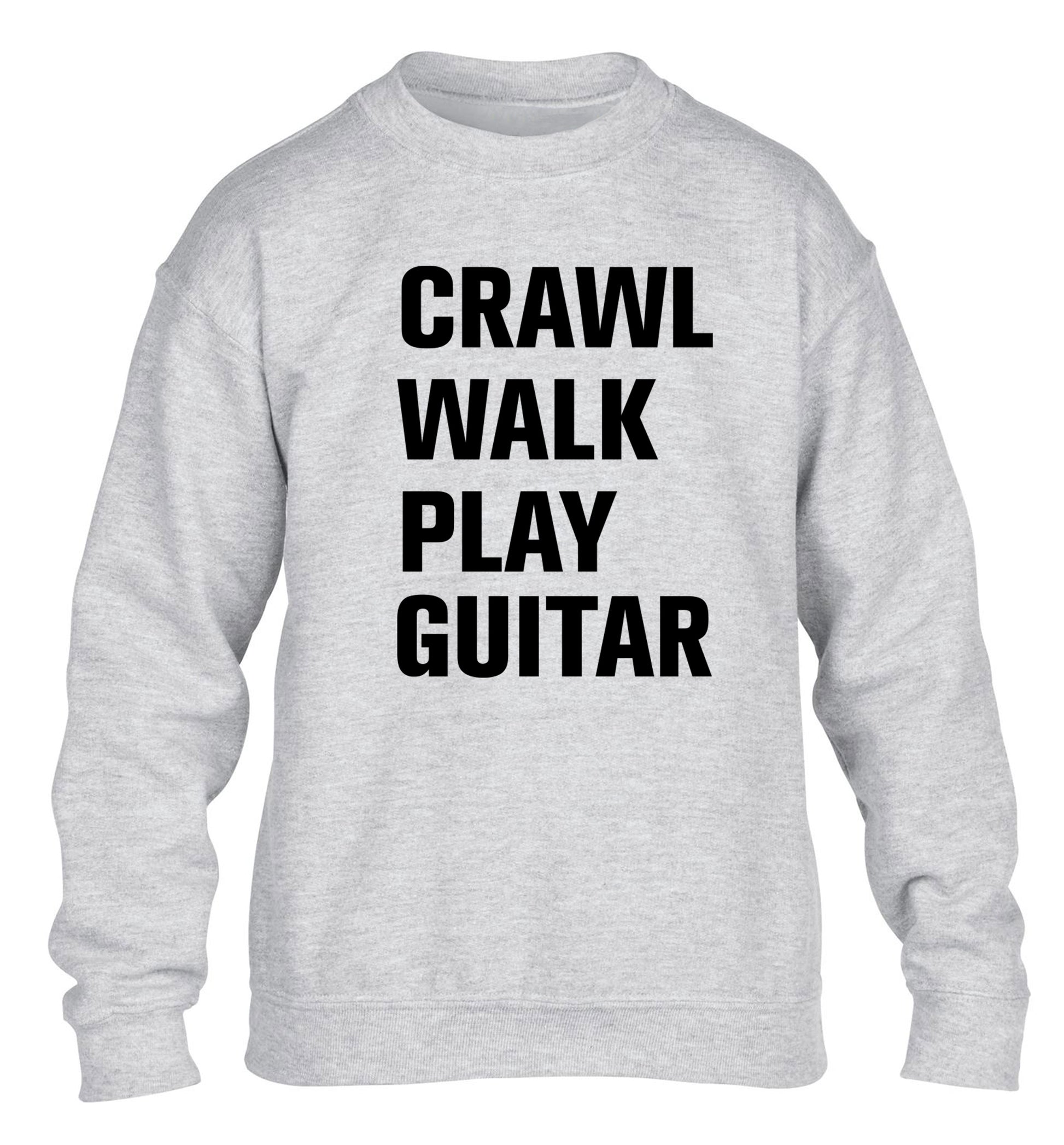 Crawl walk play guitar children's grey sweater 12-13 Years