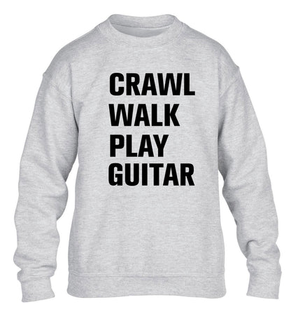 Crawl walk play guitar children's grey sweater 12-13 Years
