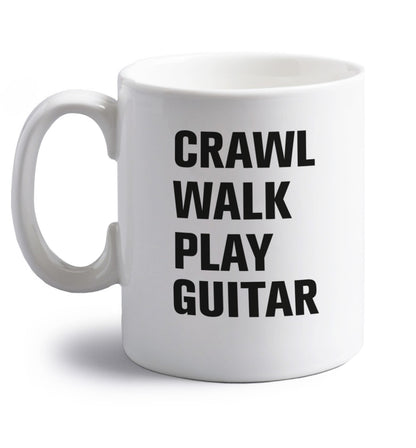 Crawl walk play guitar right handed white ceramic mug 