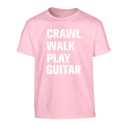 Crawl walk play guitar Children's light pink Tshirt 12-13 Years