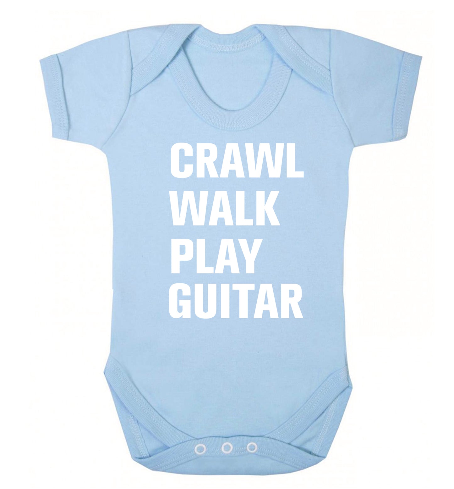Crawl walk play guitar Baby Vest pale blue 18-24 months