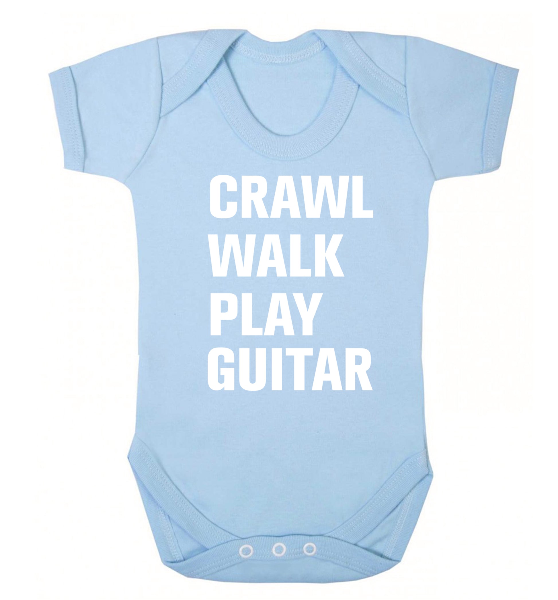 Crawl walk play guitar Baby Vest pale blue 18-24 months
