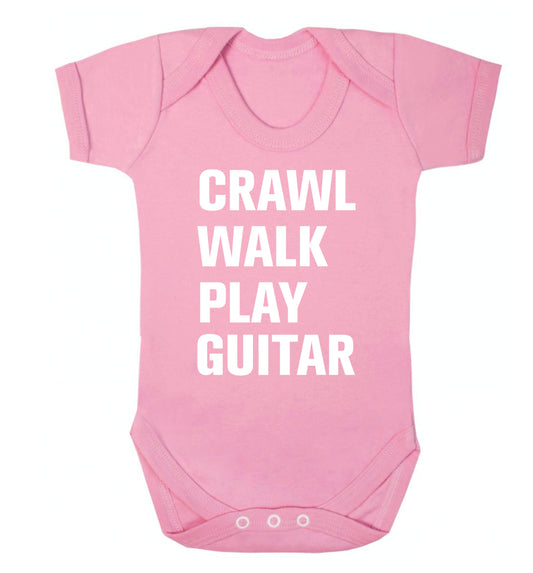 Crawl walk play guitar Baby Vest pale pink 18-24 months