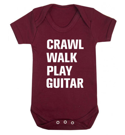 Crawl walk play guitar Baby Vest maroon 18-24 months