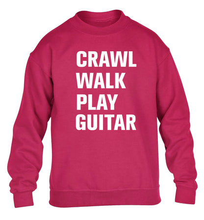 Crawl walk play guitar children's pink sweater 12-13 Years