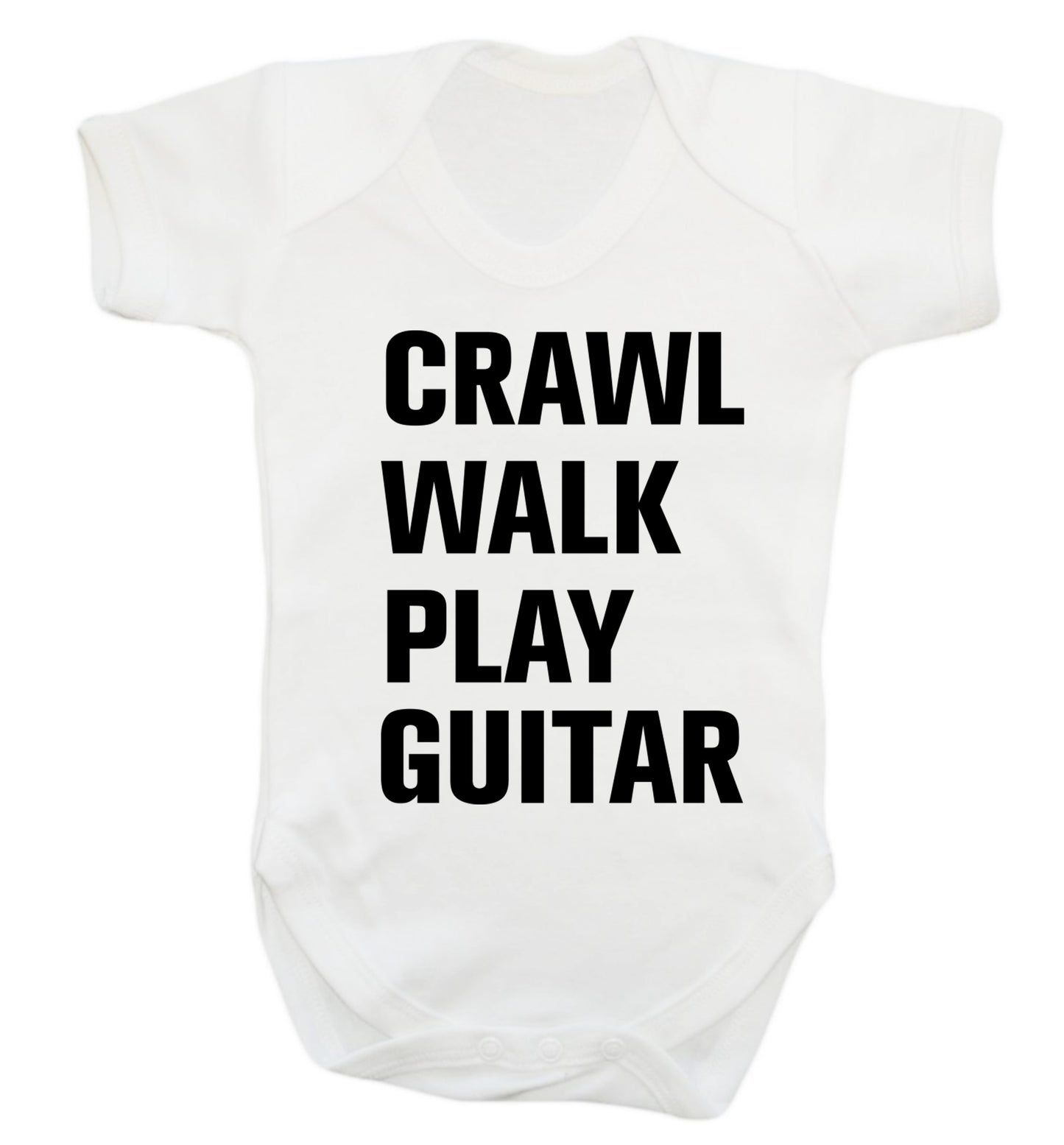 Crawl walk play guitar Baby Vest white 18-24 months