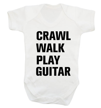 Crawl walk play guitar Baby Vest white 18-24 months