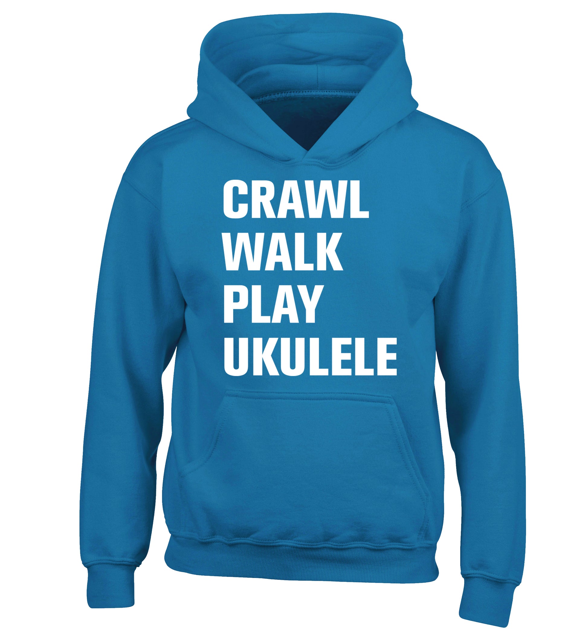 Crawl walk play ukulele children's blue hoodie 12-13 Years
