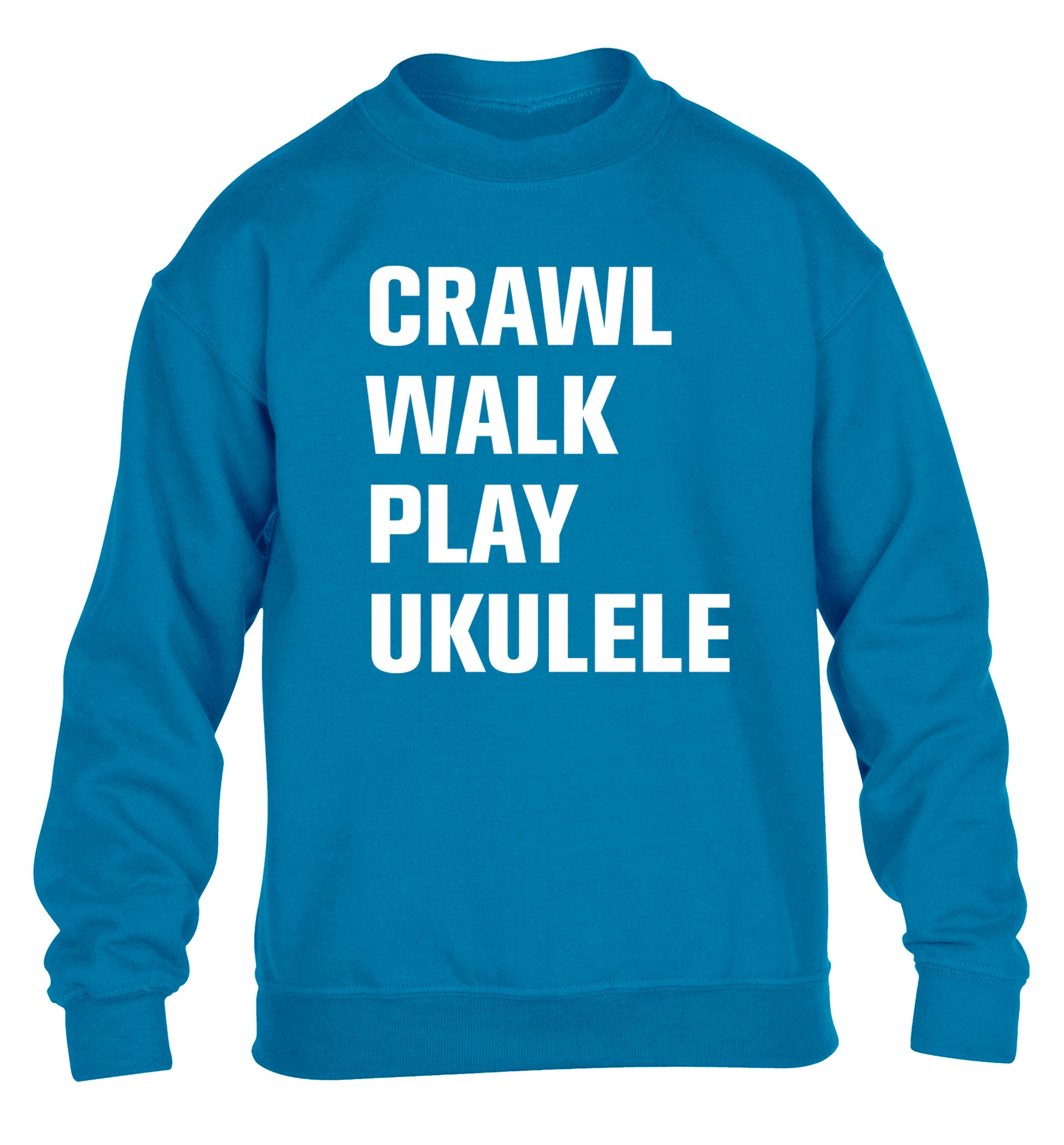 Crawl walk play ukulele children's blue sweater 12-13 Years