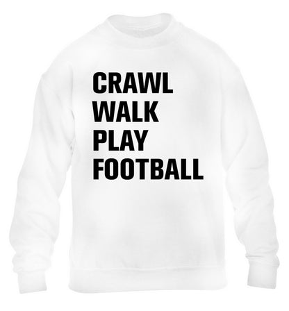 Crawl, walk, play football children's white sweater 12-13 Years